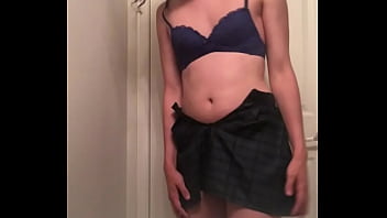 Preview 1 of Fapteen Com Firstanalquest - Jess shakes her ass and cock in a skirt