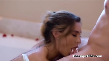 Preview 1 of Hewan Sex Animls - Masseuse girlfriend milks cock in bathtub