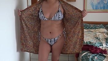 Preview 4 of Mir Klepa - Stepmother on the beach in a bikini is looking for a well-hung male to fuck her