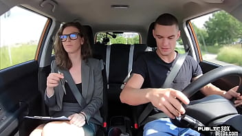 Preview 1 of Mom Pay Fepts - Driving tutor babe outdoor fucked by student driver