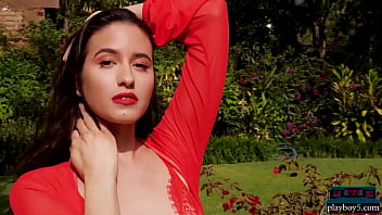 Preview 1 of Video Za Kutombana Tanzania - Hot Playboy model Megan Blake solo softcore porn video outdoor in a garden