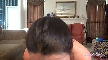 Preview 3 of Milk Forced Sex Image - AuntJudys - Your Busty 50yo Step-Aunt Joana stops her Workout to Suck your Cock (POV)