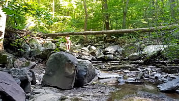 Preview 1 of Hud Xxx - Nude Hiking at the Creek Bed