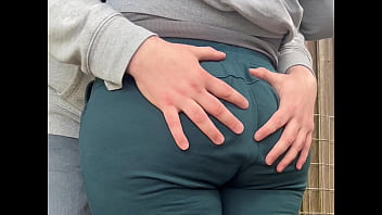Preview 3 of Lucy Tyler Ass - Fat Butt In Yoga Pants Being Groped Outdoors