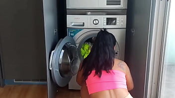 Preview 3 of Xxx Of Dubai Sexy Movies Hd - Latina stepmom get stuck in the washer and stepson fuck her !