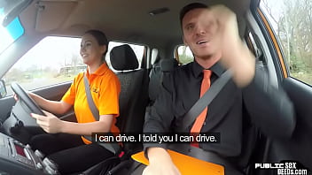 Preview 2 of Nice Nadiya - Mediumboobs slut fucked in the car by driving tutor