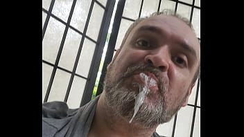 Preview 4 of Heavy Mons - Bi Guy Blowing Bubbles and Drooling a Mouthful of Cum!
