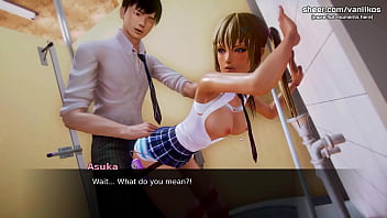 Preview 2 of Xxxxxx Promo 2018 - Waifu Academy | Horny 18yo Petite Blonde Teen Gets Punished In The Public Toilet With Some Hard Anal Sex And Creampie For Being A Naughty Student | Part #4