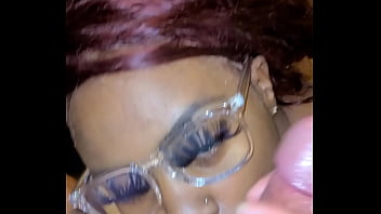 Preview 3 of Tranyporno - Thick choclate bitch with tongue ring gets a facial