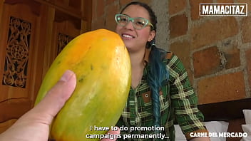 Preview 1 of Asian Supermarket - CARNE DEL MERCADO - (Logan Salamanca,  Blue Maria) - Naughty Latina Teen Gets Picked Up,  Oiled And Banged By A Hard Cock