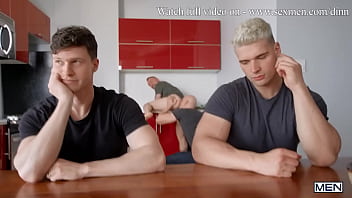 Preview 2 of Dati Sex - Skipping Dinner Uncut / MEN / Malik Delgaty,  Jeremy London,  Finn Harding,  Travis Connor  /  - Follow and watch Malik Delgaty at www.men.com/malik