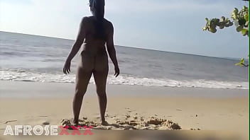 Preview 2 of Wattpad Stories Porn - Ebony woman doing some exercise naked on the beach