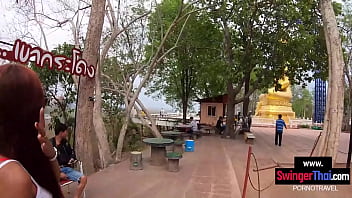 Preview 2 of Liseli Big - Thai girlfriend visits Buddha before sex with boyfriends big cock at home