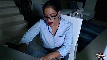 Preview 1 of Mom And Soon Xxxx Video Sleeping - Slutty Asian Secretary! Maxine X Gets On A Desk 2 Fuck Herself!