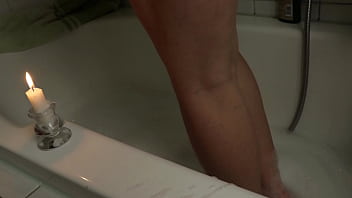 Preview 1 of S E X M O Vies - A Slender Beauty Takes a Bath With Foam Caressing  Pussy.