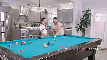 Preview 2 of Lesbian Mistress Pussy Licking - The Pool Table Teen Free Use- Freya Von Doom