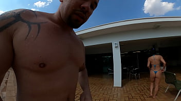 Preview 4 of Busty Hairy Gril - A morena queria me dar o cuzinho na Piscina Mr Matusalem - Natzinha Morena