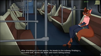 Preview 3 of Japan Xxnx - Viv the game [Hentai Furry game PornPlay] Ep.1 hot girl without bra and creepy subway people