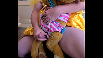Preview 4 of Female Cum In Vagina - Large sissy cumshot with plushie lion