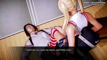 Preview 2 of Amateur Nude Mother - Waifu Academy | Horny 18yo Teen Stepdaughter Sucks a Big Cock In The Locker While Watching Her Slutty MILF Stepmom Getting Her Pussy Eaten | My sexiest gameplay moments | Part #1