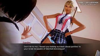 Preview 1 of Amateur Nude Mother - Waifu Academy | Horny 18yo Teen Stepdaughter Sucks a Big Cock In The Locker While Watching Her Slutty MILF Stepmom Getting Her Pussy Eaten | My sexiest gameplay moments | Part #1