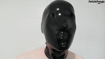 Preview 1 of Seachasian Legjob Porn - Latex spitplay through very small holes (TRAILER)