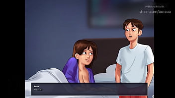 Preview 2 of And 50 - The risk of my teen stepsister catching us in the kitchen makes my horny stepmom horny and we have a morning quickie. Fuck her doggy and watch her big ass and big tits D  bouncing. (Summertime Saga - Debbie - 4)
