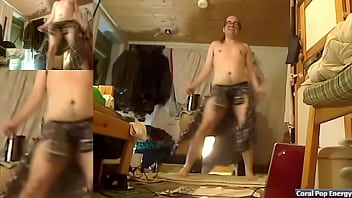 Preview 1 of Desi Hd Sex Kiss - 2nd dance of the day since I liked doing the first one a lot! (wearing dress shirt on waist and briefs tied to a tail)