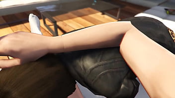 Preview 1 of Mom Saw Sexy - GTA 5 - Tennis Coach fucks Natalia Zverovna while waiting for Michael &amp_ Franklin (Moans Added)