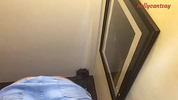 Preview 2 of Jelsi Monroe - jean shorts strip tease twerking get horny playing with pussy
