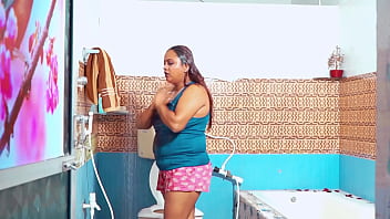 Preview 1 of Caramelle Armelle - Milky big boobs Bhabhi enjoyed hardcore sex in the bathroom