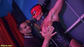 Preview 1 of Asian Teen Shave - bizarre sex with busty masked muscle milf