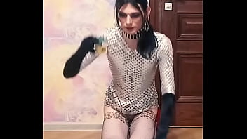 Preview 4 of Sex Sexy Ebony Teen 1 1 - crossdresser on knees drinks his own pee