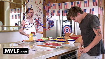 Preview 1 of Xxxx Hd 88559 - Milf - Big Titted Milf Nadia White Celebrates 4th of July By Taking Two Horny Dicks