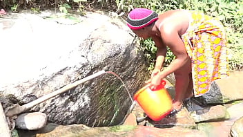 Preview 1 of Xxxdog Viedo - Something new in the middle of noon under the scorching sun. Hot and wild public fuck at the river between a bodybuilder and a neighbor during laundry in Cameroon,  Africa. to see exclusively on xvideos red.
