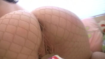 Preview 1 of Bang Rows - Genevive Tears Fishnet Pantyhose to Grinds on Cock &amp_ Get Sensual Massage