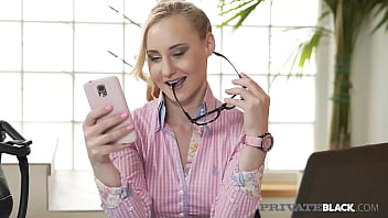 Preview 1 of Kelsey Obsession Femdom - PrivateBlack - Blonde Cutie Helena Valentine Takes Black Cock At Work!