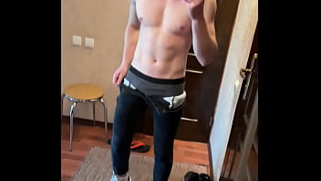 Preview 1 of All Nika Sax - Horny Fit Guy Jerking Nice Cock in the Mirror