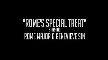 Preview 1 of Cross Movies - Ink Queen! Genevieve Sinn Makes Rome Major Cum On Her Big Tits!