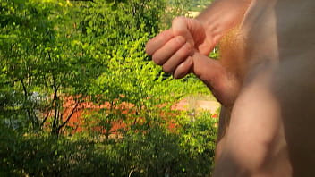 Preview 3 of Tall Womanes - Masturbating nude in public by busy railway