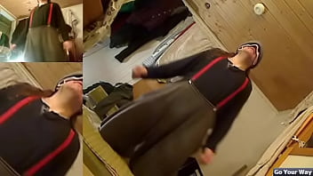 Preview 1 of Sasha Sean - Learning to dance cutely(69) while trying to stretch my foreskin(wearing suspenders and blindfold today).(4 days and 2 dances since last orgasm,  20220812)
