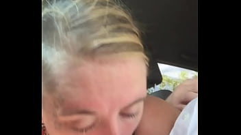 Preview 1 of Bp Sekshi - Trailer trash whore flashes her massive tits in public during a blowjob where she lets a guy cum in her mouth
