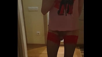 Preview 1 of Seksy Showers - Sissy fuck her ass with dildo