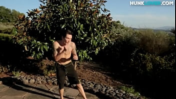 Preview 1 of Sani Lany Xxx Video - Athletic tattoo amateur jerking his hairy shaft in solo