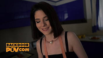 Preview 1 of Small Lesbian Squirt - POV - POV anal with tight teen babe Sara Bell