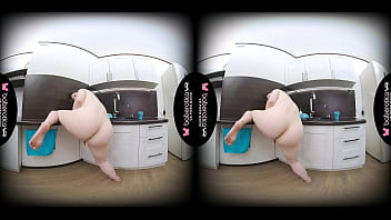 Preview 4 of Boy School Sex - Solo brunette teen Maya Stone Love fingerplays in VR