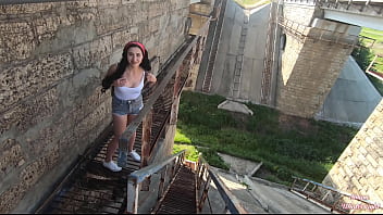 Preview 1 of Public Disk Flash - PAWG teen loves risky fuck