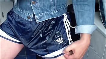 Preview 2 of Xxx Sex Lng Penice Vedio - Satin fetish Xtreme Satin Nylon Soccer Shorts with lots of cum