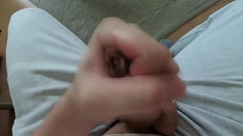 Preview 4 of Big Moms N Boy - Big Cock closeup masturbation with moaning and Cumshot with really thick cum