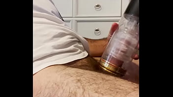 Preview 3 of Lesbo Asien - Solo Arab male HUGE COCK uses Automatic Jerk machine